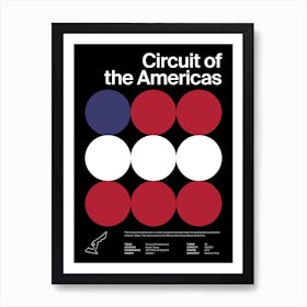 Mid Century Dark Circuit Of The Americas F1 Art Print