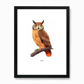 Owl Kids Animal Poster Art Print