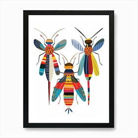 Colourful Insect Illustration Fly 13 Art Print