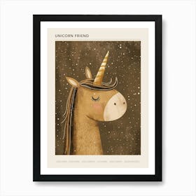 Mocha Unicorn Muted Pastels Poster Art Print