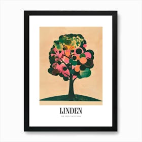 Linden Tree Colourful Illustration 3 Poster Art Print