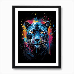 Panther color wall art illustration Art Print