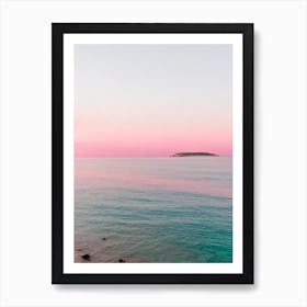 Lulworth Cove Beach, Dorset Pink Photography 1 Art Print