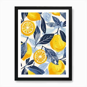 Lemons Pattern Art Print