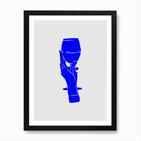 Hand Holding A Wine Glass Art Print