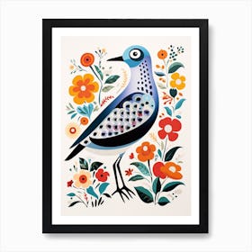 Scandinavian Bird Illustration Grey Plover Art Print