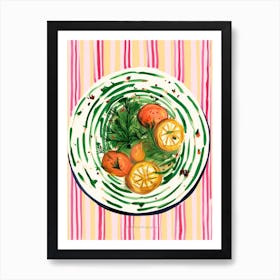 A Plate Of Radishes, Top View Food Illustration 3 Art Print