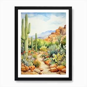 Desert Botanical Garden Usa Watercolour 5 Art Print