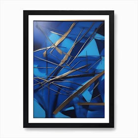 Abstract Blue Painting Poster