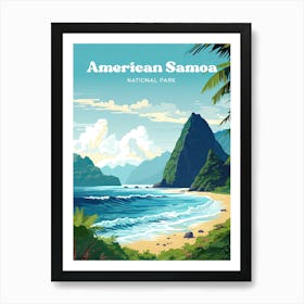 American Samoa National Park Tutuila Travel Art Illustration Art Print