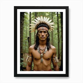 Indian Man In The Woods 6 Art Print