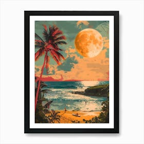 Hawaiian Sunset, Vibrant, Pop Art Art Print