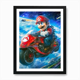 Mario Bros In Space Art Print