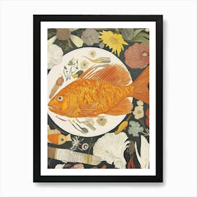 Fish In A Plate Art Art Print