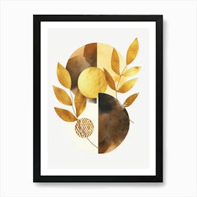 Abstract Gold Leaves Canvas Print Art Print