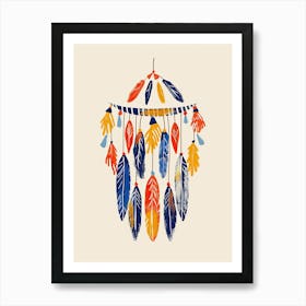 Orbiting Twilight Of Golden Reflections Mid Century Style Art Print