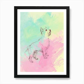 Colourful Glen Of Imaal Terrier Dog Line Illustration 3 Art Print