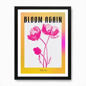 Hot Pink Buttercup Poster Art Print