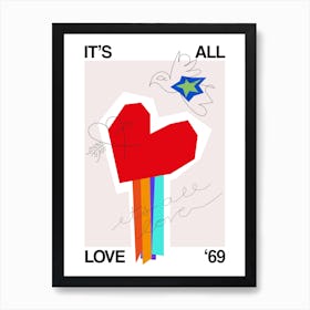 Its All Love Heart Biscuit 1 Art Print