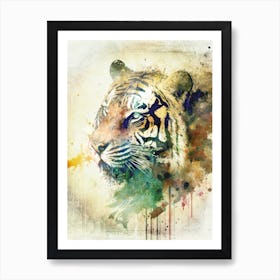 A Nice Tiger Art Illustration In A Painting Style 09 Art Print