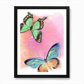 Watercolor Butterflies Art Print