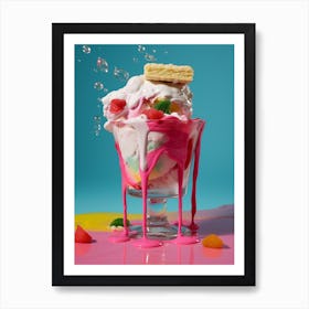 Pink Dripping Eton Mess Art Print