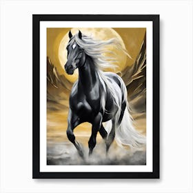 Horse In The Moonlight 16 Art Print