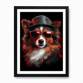 Gangster Dog Shetland Sheepdog Art Print