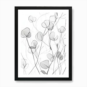 Black And White Flowers 3 Art Print