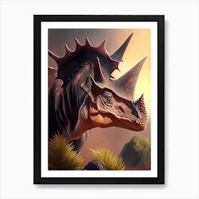 Protoceratops Illustration Dinosaur Art Print