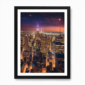 New York City At Night 3 Art Print