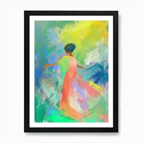 Abstract Of A Woman In A Colorful Dress Art Print