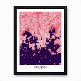 Helsinki Pink Purple Art Print