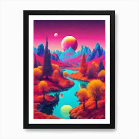 Psychedelic Landscape Art Print