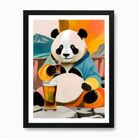 Panda Beer Buzz Art Print