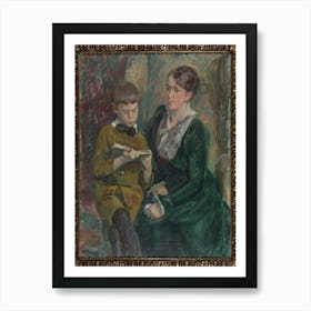 Mrs,Esther Cederhvarf With Her Son,1916, By Magnus Enckell Art Print