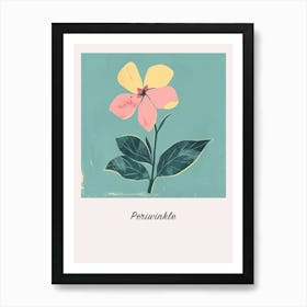 Periwinkle 2 Square Flower Illustration Poster Art Print