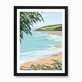 Saunton Sands Beach, Devon Contemporary Illustration   Art Print