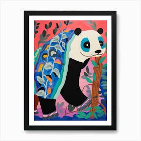 Maximalist Animal Painting Giant Panda 1 Art Print