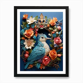 Bird In A Wreath 23 Art Print