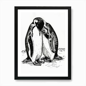 Emperor Penguin Preening Their Feathers 4 Art Print