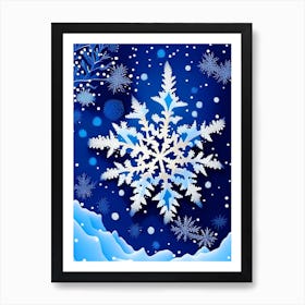 Fernlike Stellar Dendrites, Snowflakes, Pop Art Matisse 3 Art Print