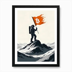 Bitcoin Man In Space Art Print