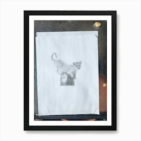 Original sketch lion cub Art Print