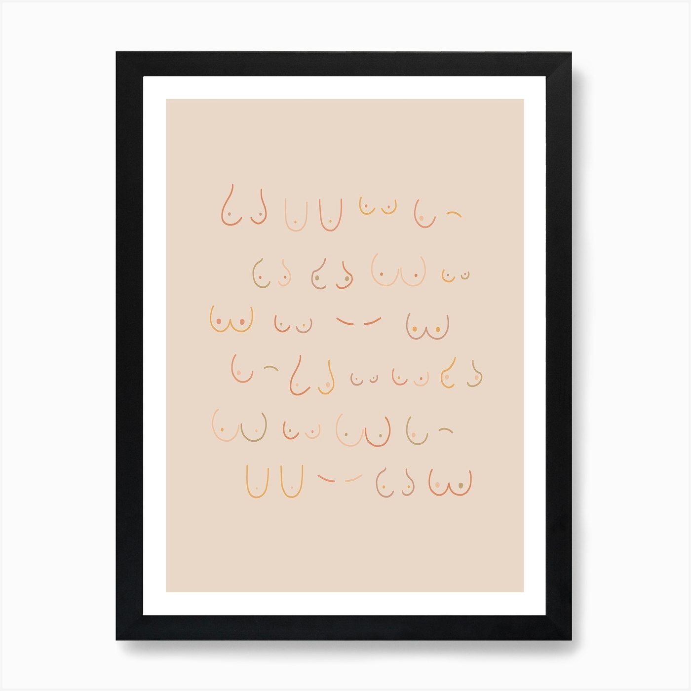 All Shapes Are The Breast Shapes Art Print by Neira Pekmez Designs