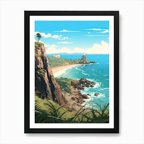 Cape Byron, Australia, Flat Illustration 2 Art Print