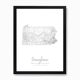 Pennsylvania Minimal Street Map Art Print