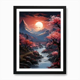 Cherry Blossom Sunset 5 Art Print