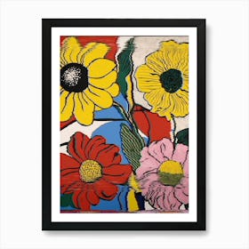 Flowers By Jackson Pollock Kmart Wall Art Art Print