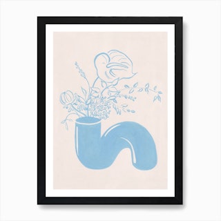S Flower Vase by Jaron Su Art Print